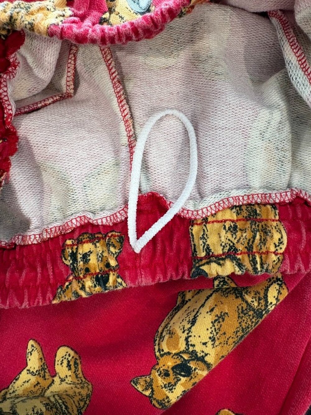 Late 1980s Teddy Bear Sweat Pants, red - Picture 4 of 5